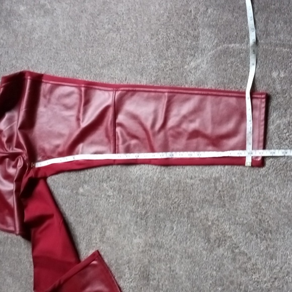 Roaman's rich burgundy faux leather leggings - Picture 8 of 10